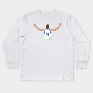 Dirk Nowitzki Celebration Kids Long Sleeve T-Shirt